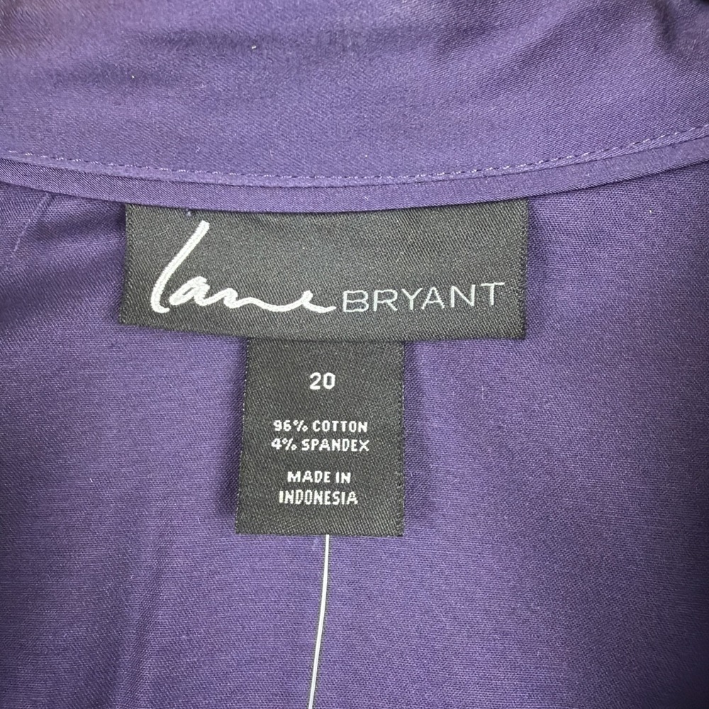 Lane Bryant Button Up Collared Shirt Blouse Size 20 Purple NWT Office Career New - Picture 5 of 15